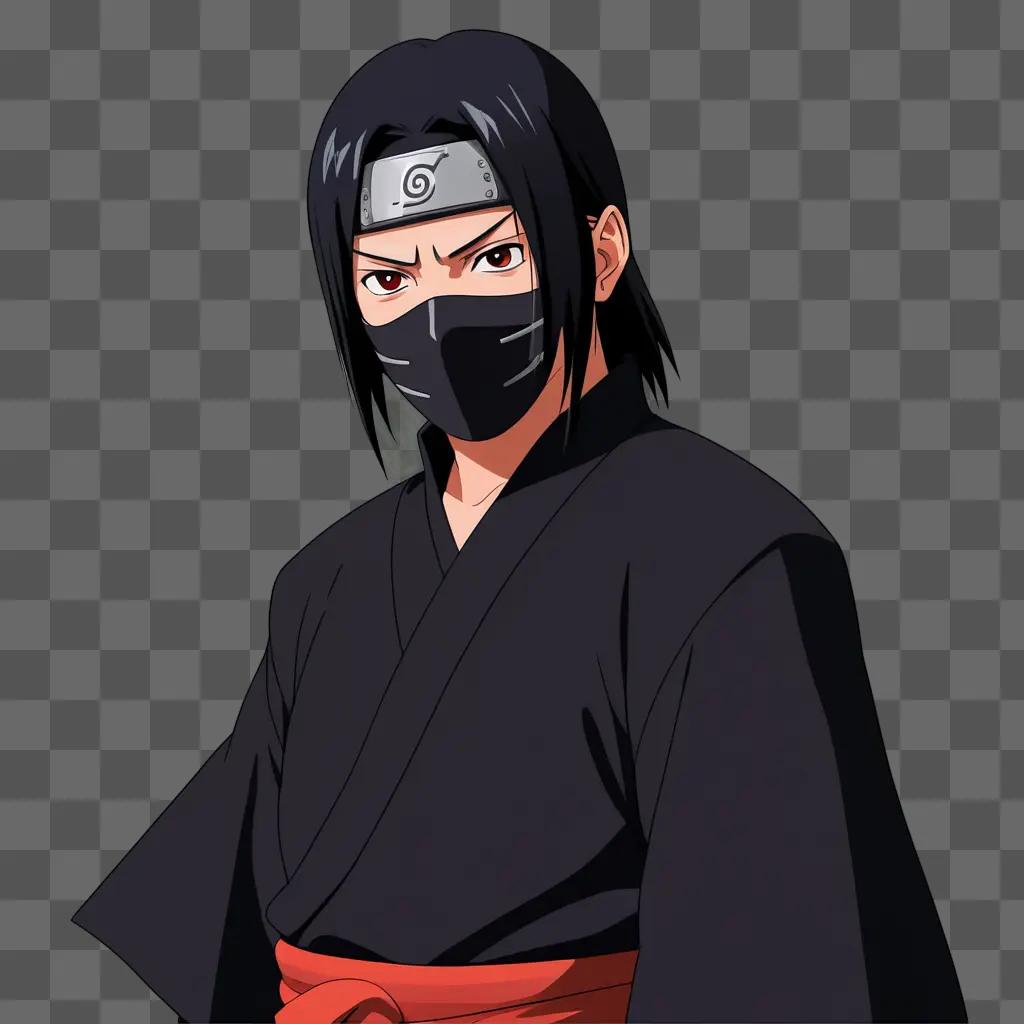 Itachi in black outfit with mask