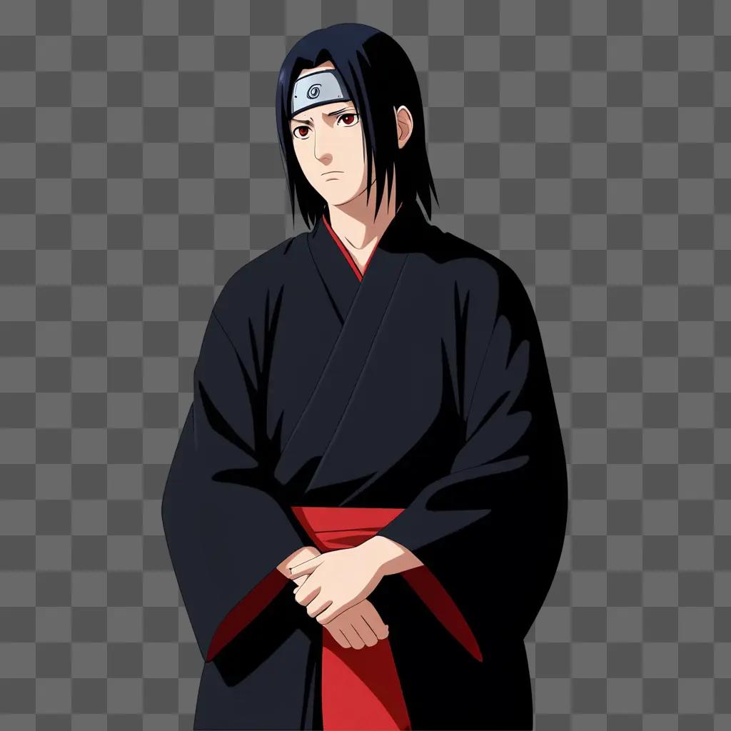 Itachi standing in a kimono