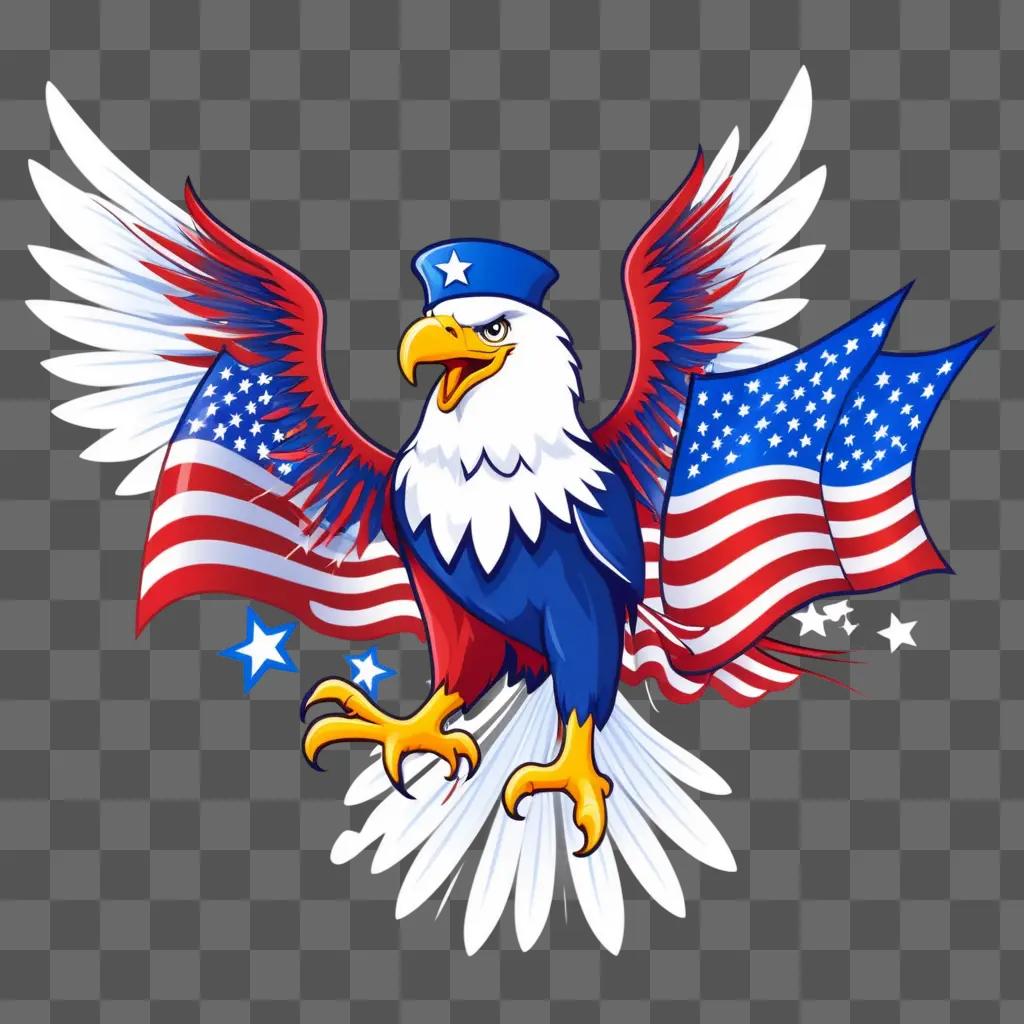 JULY 4th patriotic eagle clipart