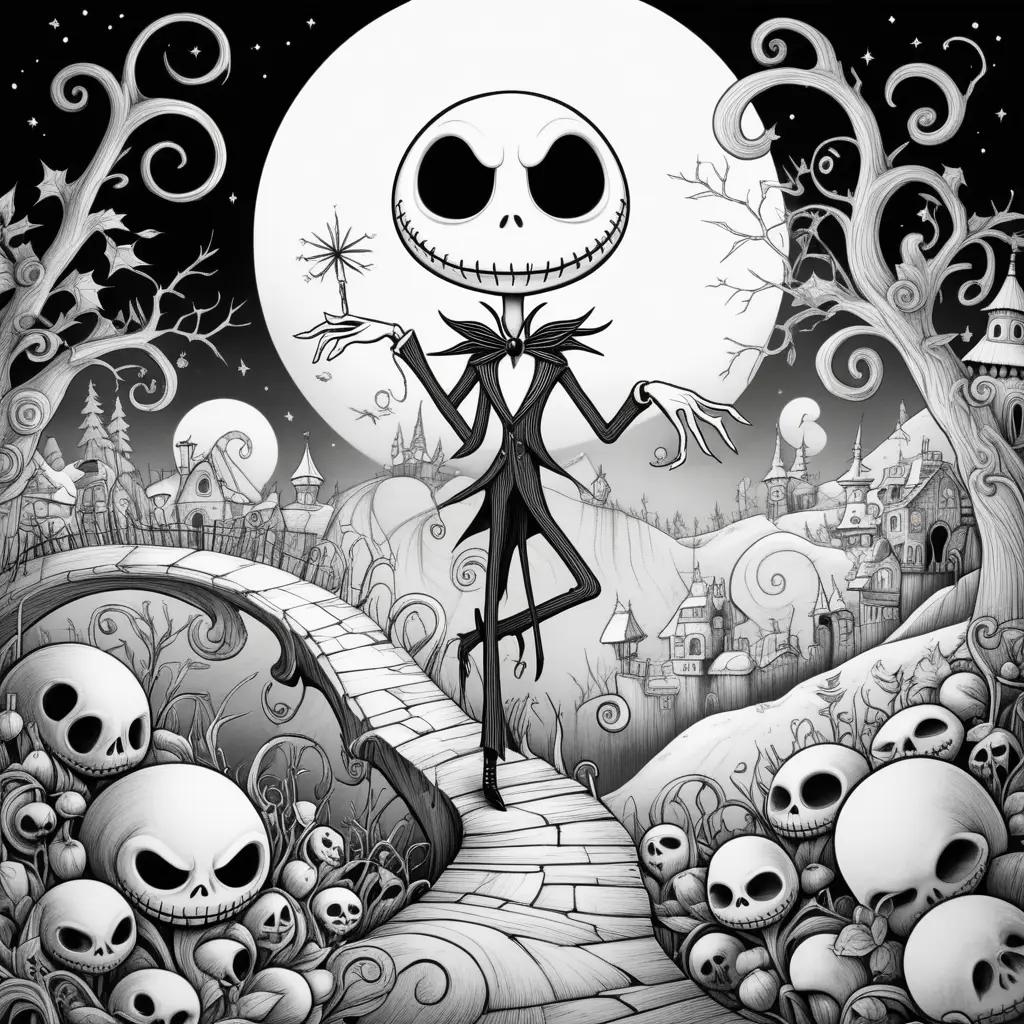 Jack Jack coloring page with skulls