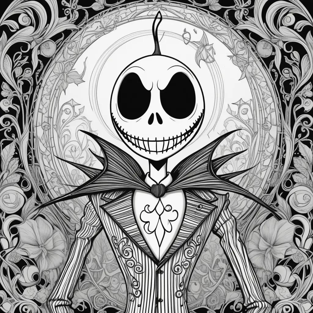 Jack Skellington coloring pages for adults and kids