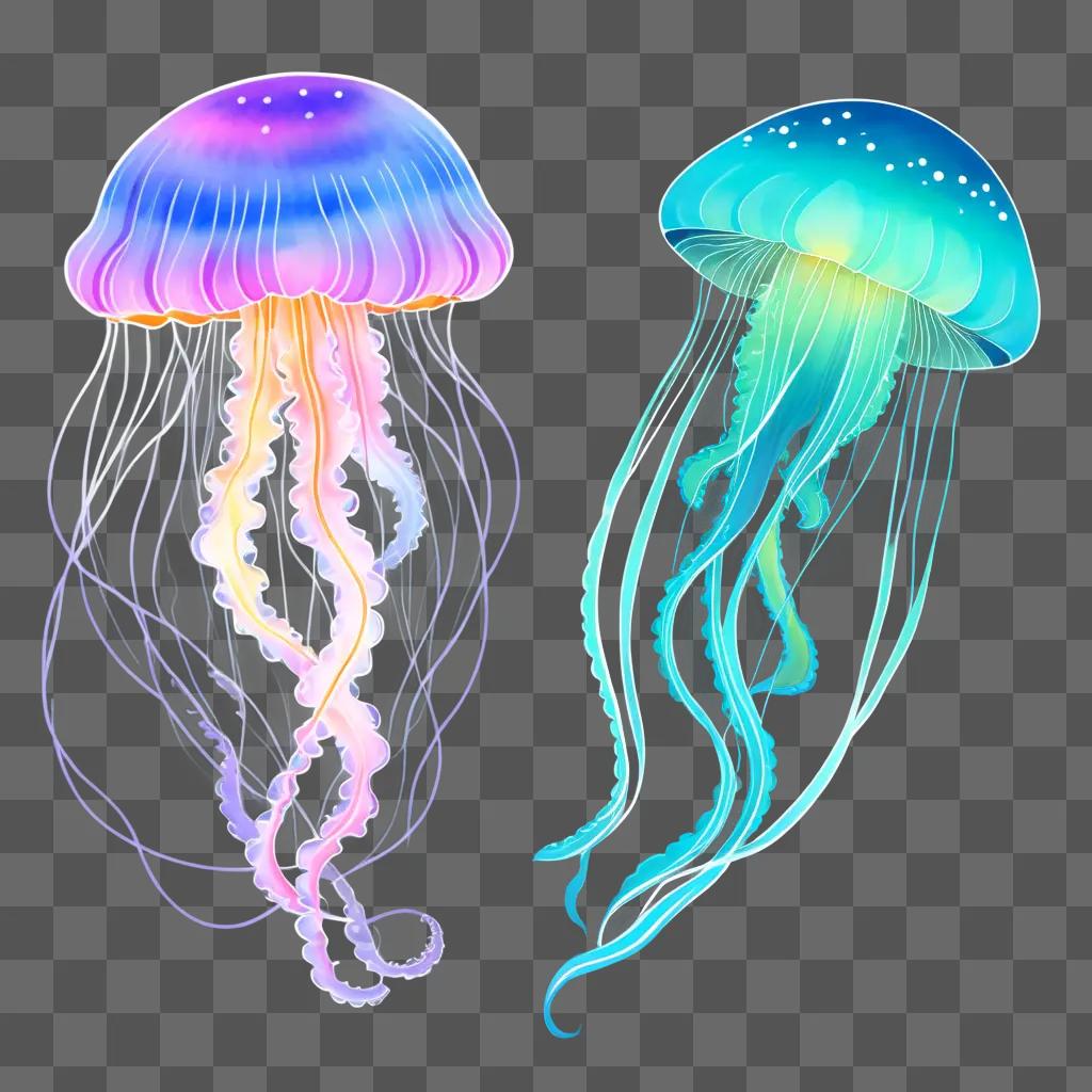 Jellyfish drawing in vibrant colors