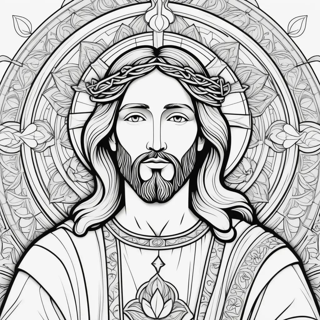 Jesus Coloring Page: A detailed illustration of the Lord Jesus Christ