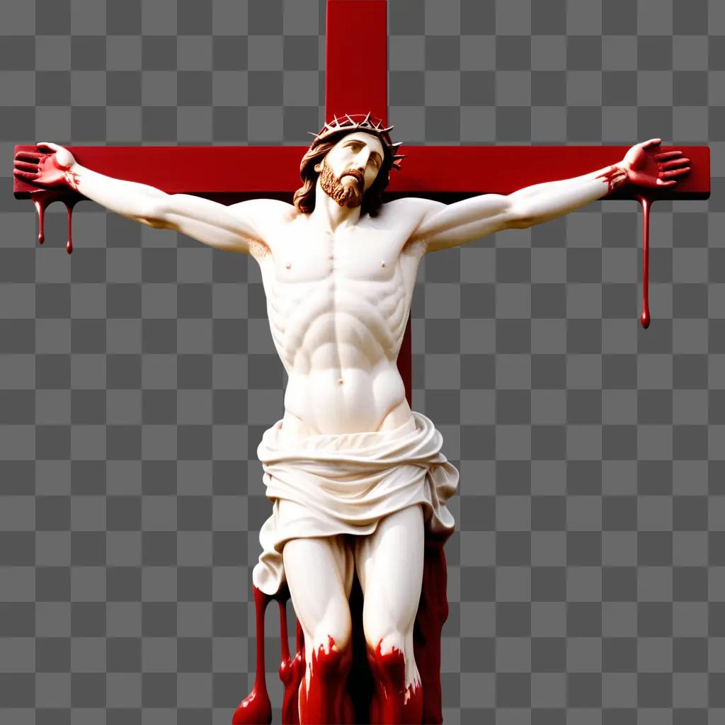 Jesus on the cross with blood of jesus