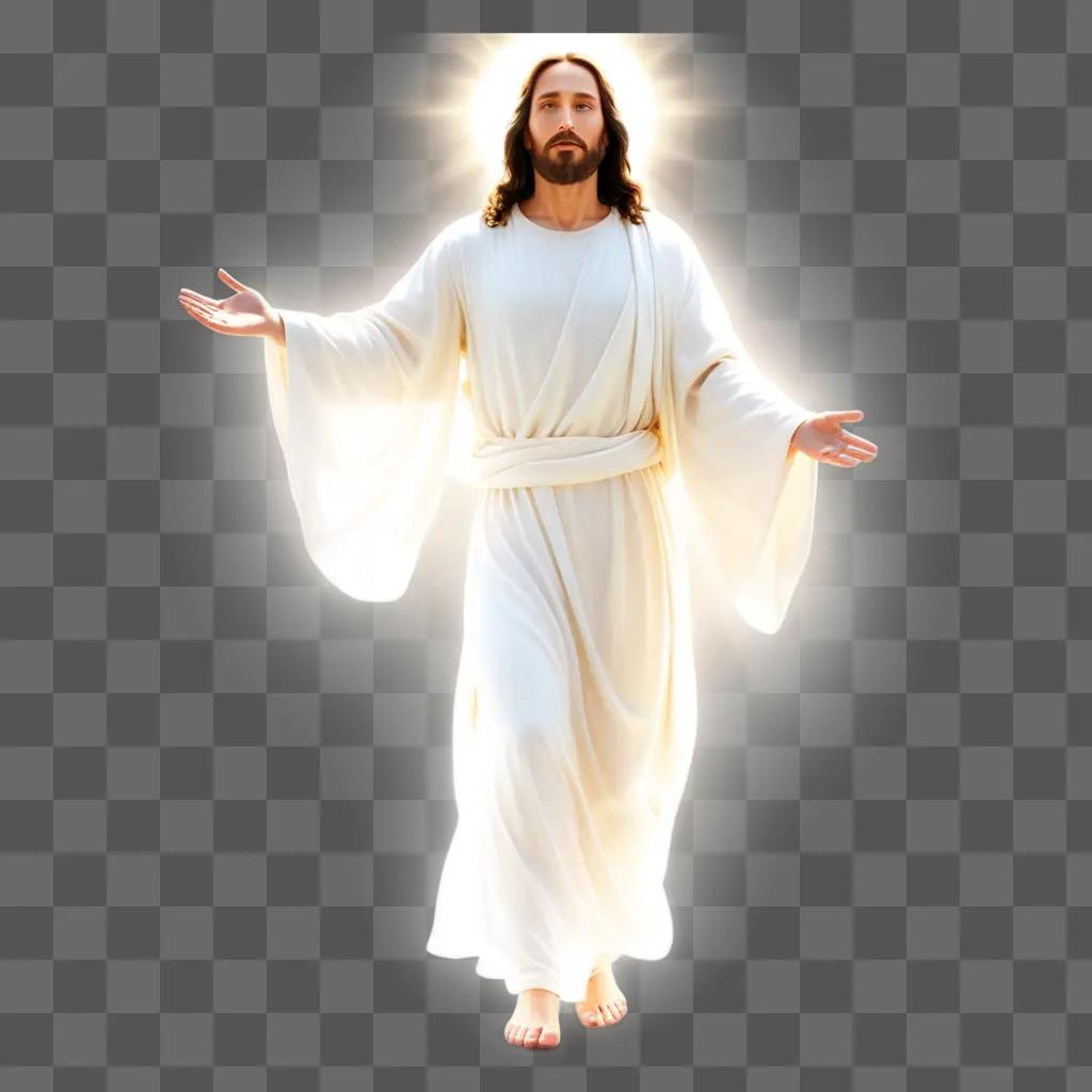 Jesus walking in the light