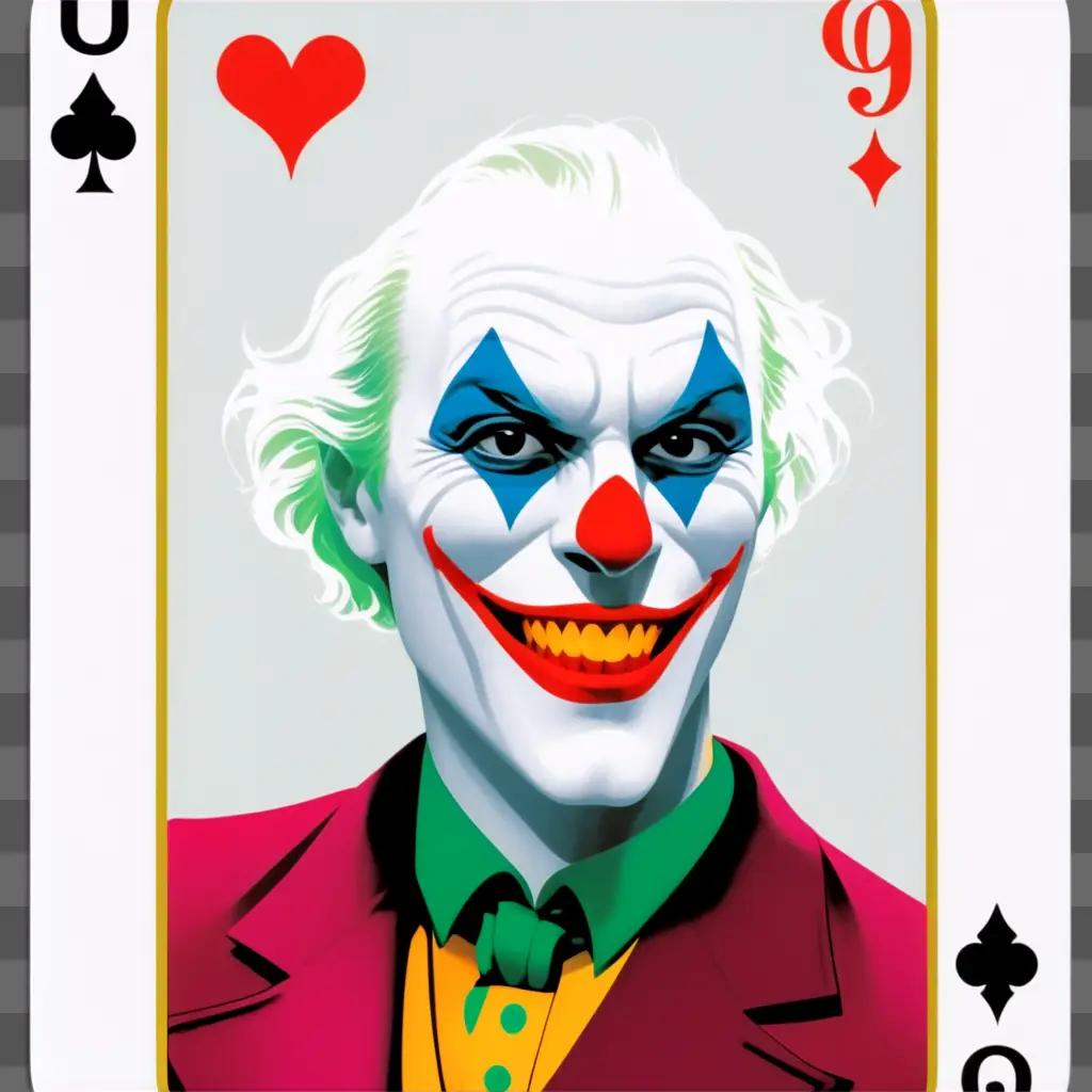 Joker card with black and white design