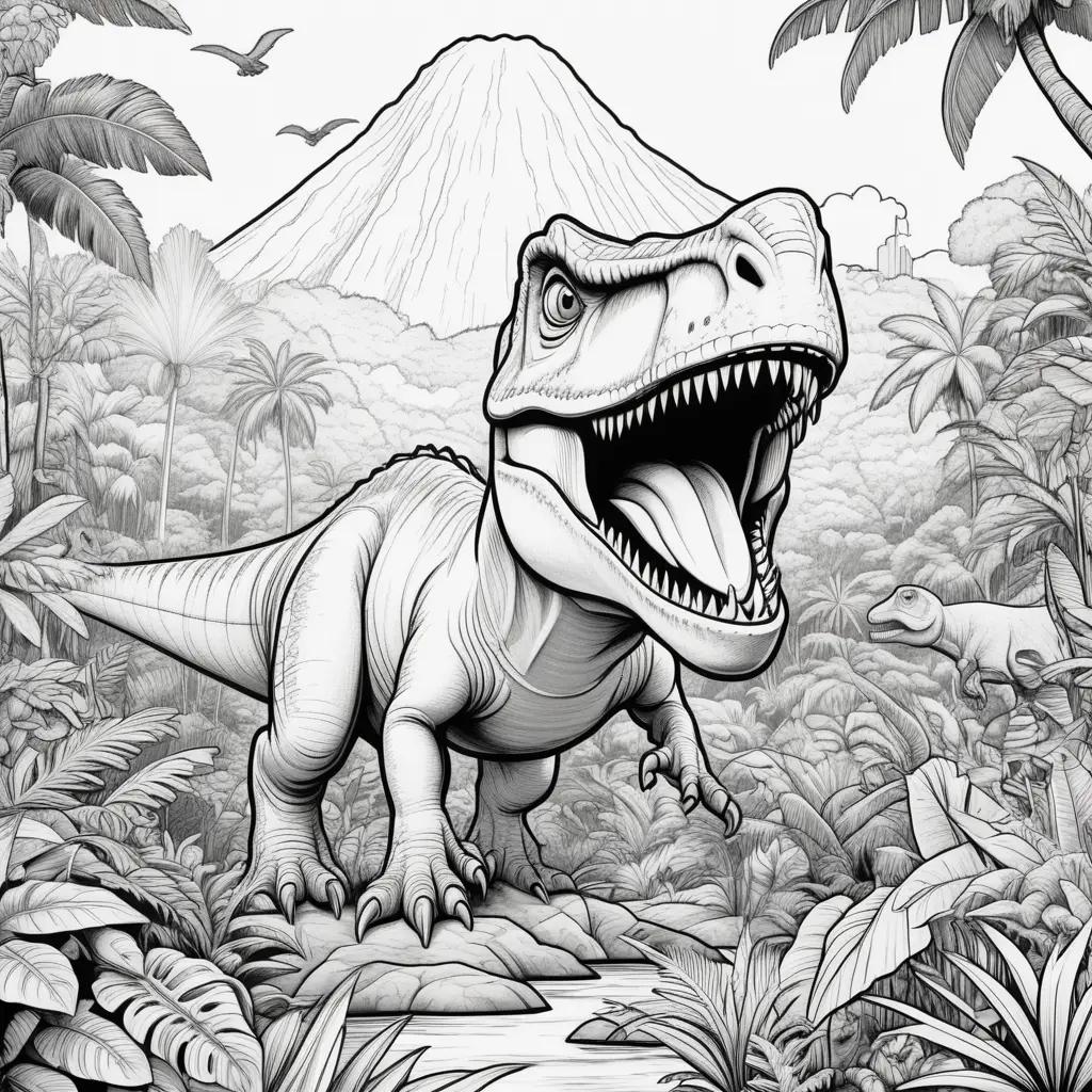 Jurassic Park Coloring Pages: Cartoon Dinosaur Coloring Pages