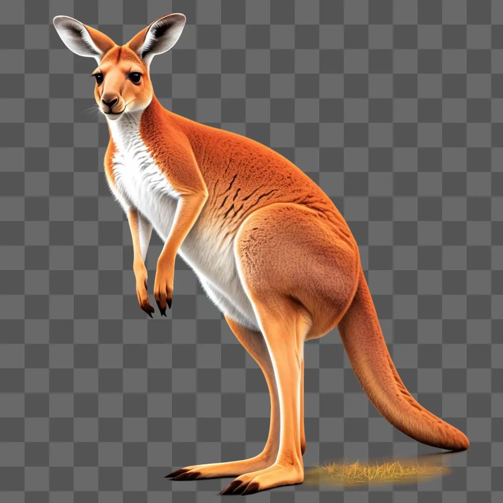 Kangaroo Clip Art with a Lightened Appearance