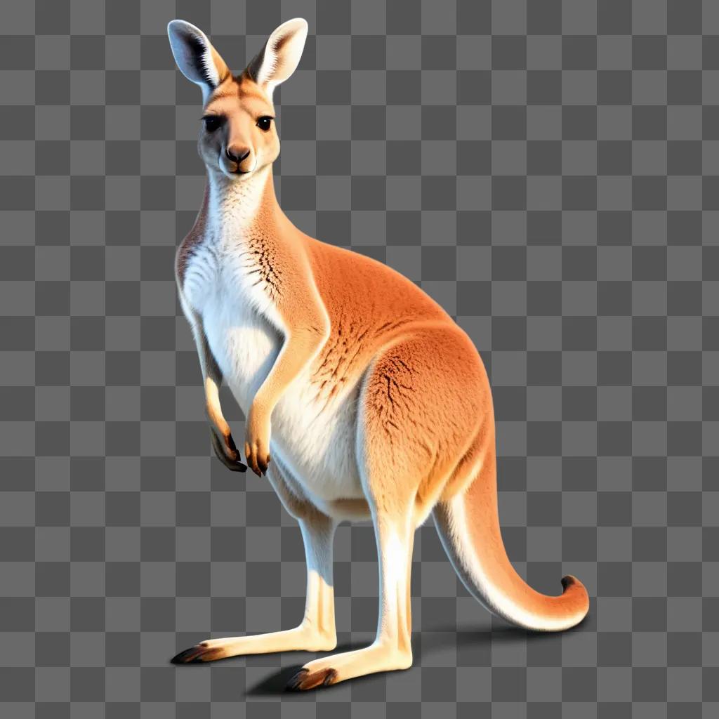 Kangaroo clipart on a beige background