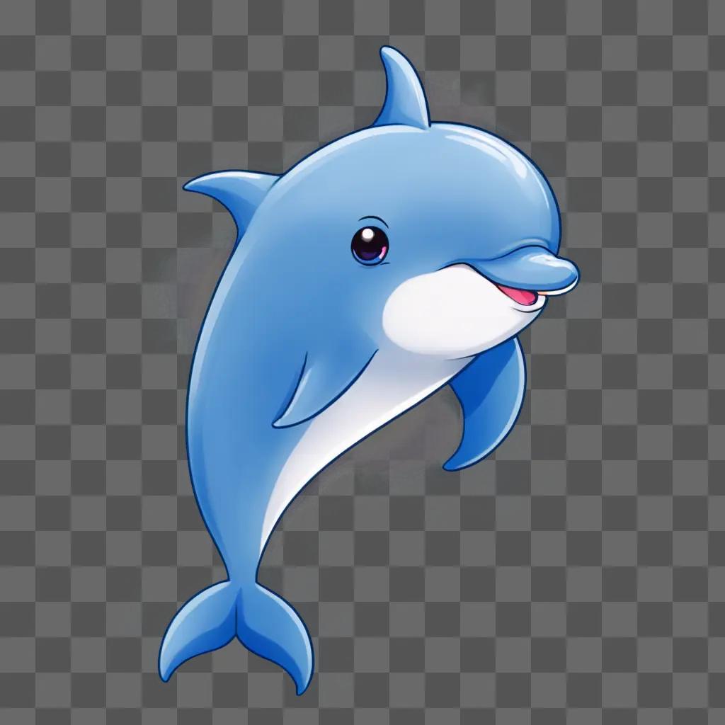 Kawaii cute dolphin drawing