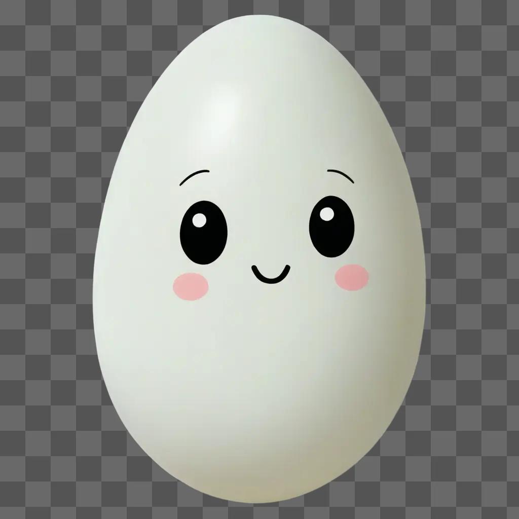 Kawaii cute egg drawing on a white background