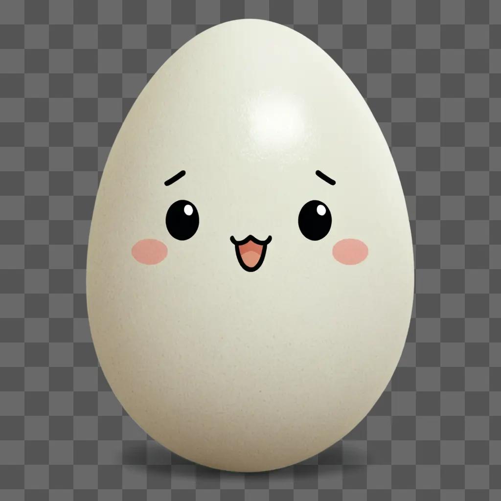 Kawaii cute egg drawing with cute face