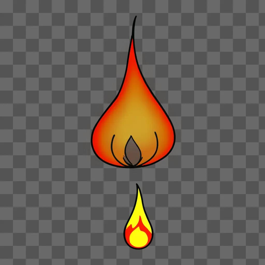 Kawaii cute fire drawing