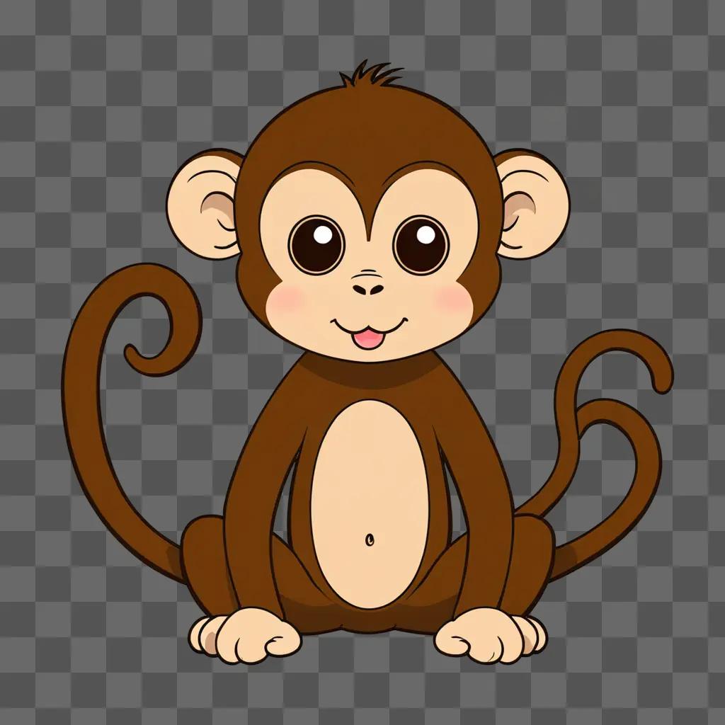 Kawaii cute monkey drawing