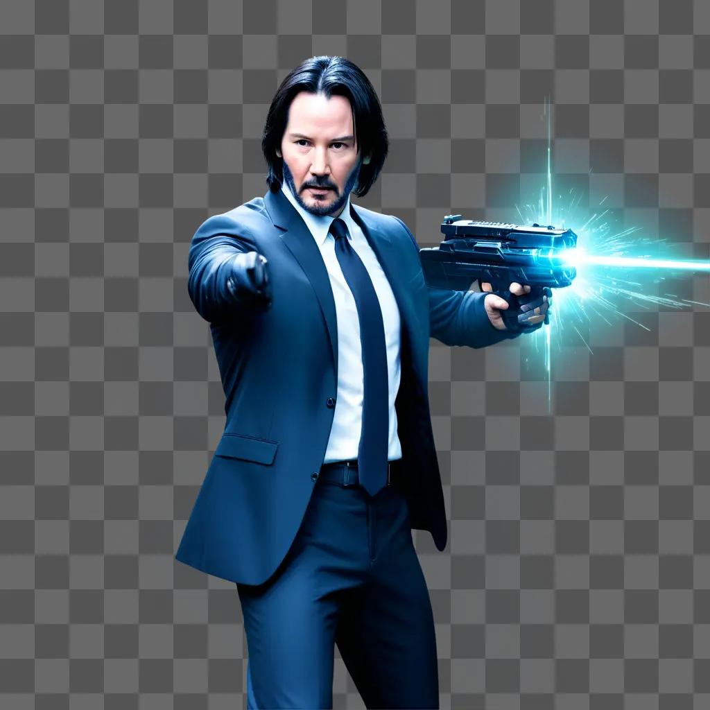 Keanu Reeves as John Wick in action scene