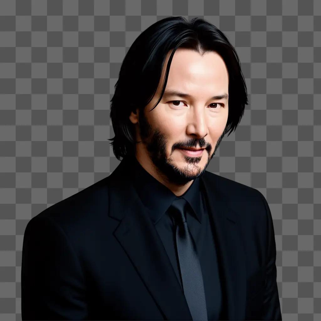 Keanu Reeves in a black suit