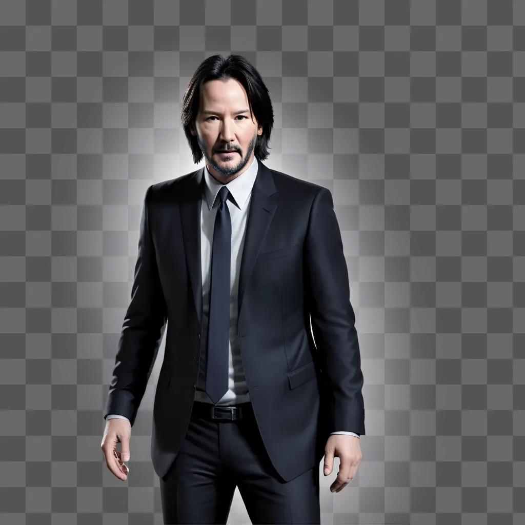 Keanu Reeves in a suit and tie