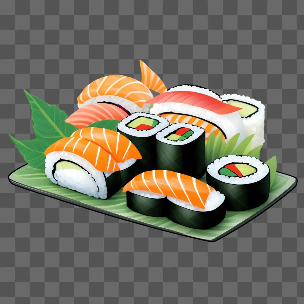 Kids will enjoy this colorful sushi drawing