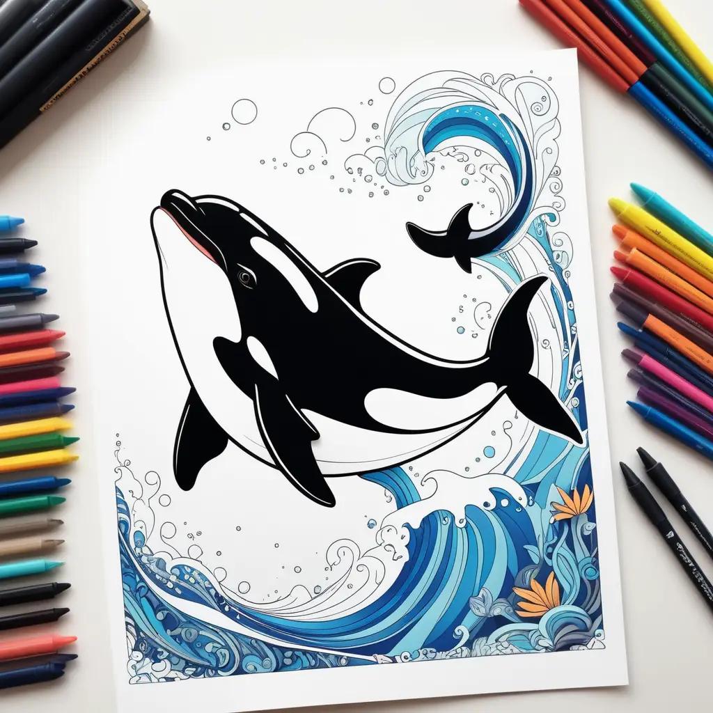 Killer Whale Coloring Page: A Coloring Book for Adults