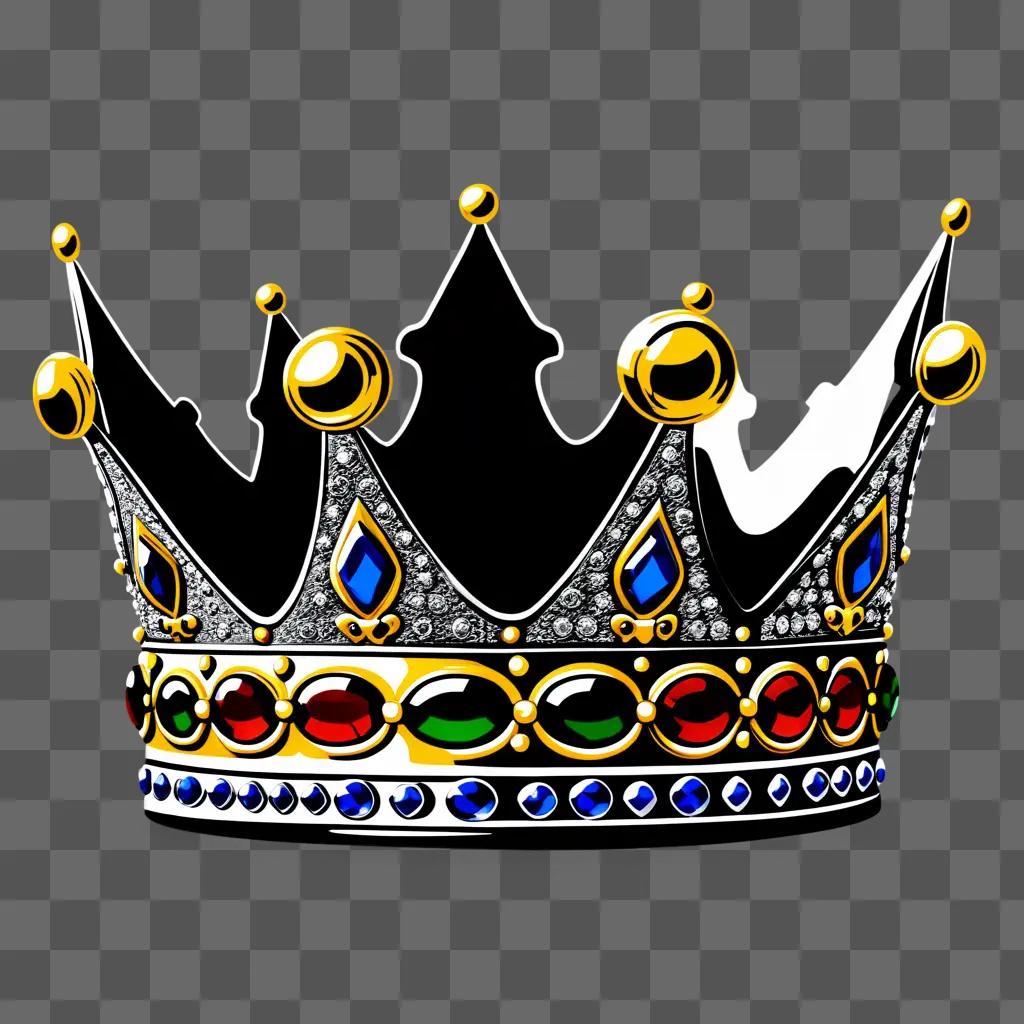 King Crown Clipart with vibrant colors