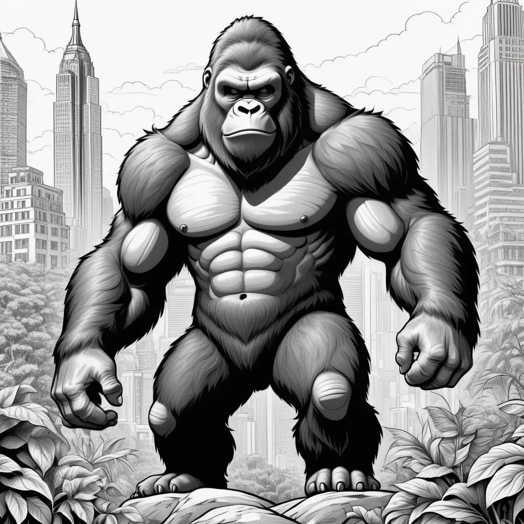 King Kong Coloring Pages: Big City, Big Claws, Big Power!