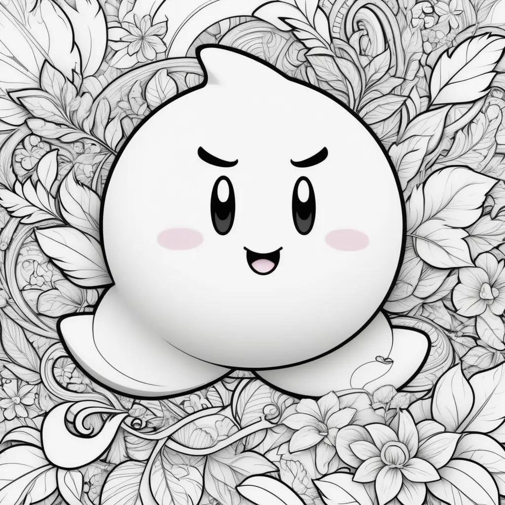 Kirby coloring pages with a cute face