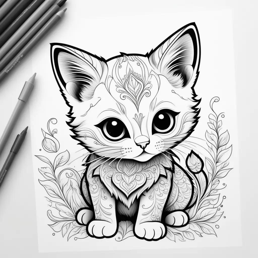 Kitten Coloring Pages: Coloring Book for Kids