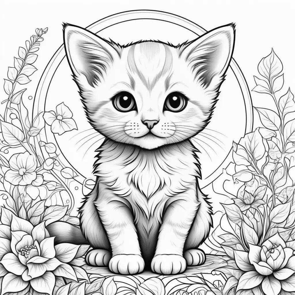 Kitten Coloring Pages for Adults: A Simple and Delightful Adult Coloring Book