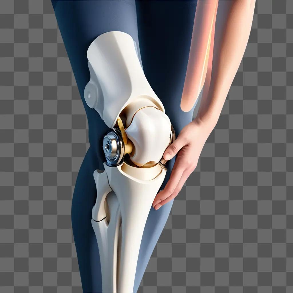 Knee replacement in a humanoid figure