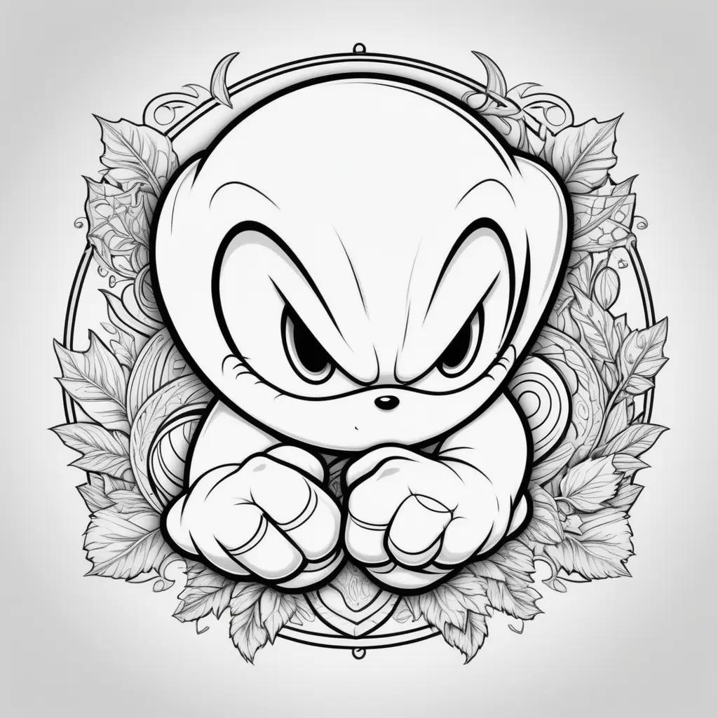 Knuckles Coloring Pages Show a Scary Cartoon Character