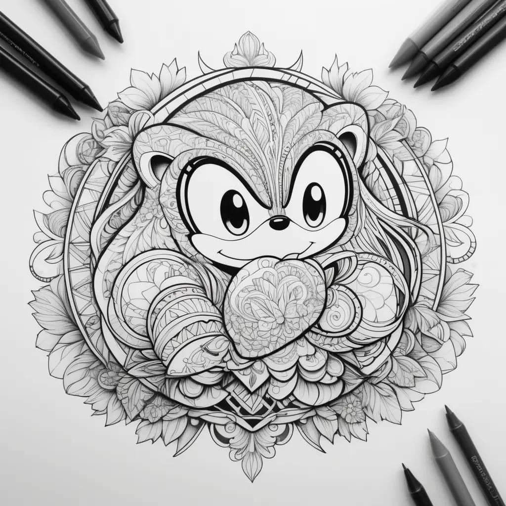 Knuckles Coloring Pages with a Colorful Background