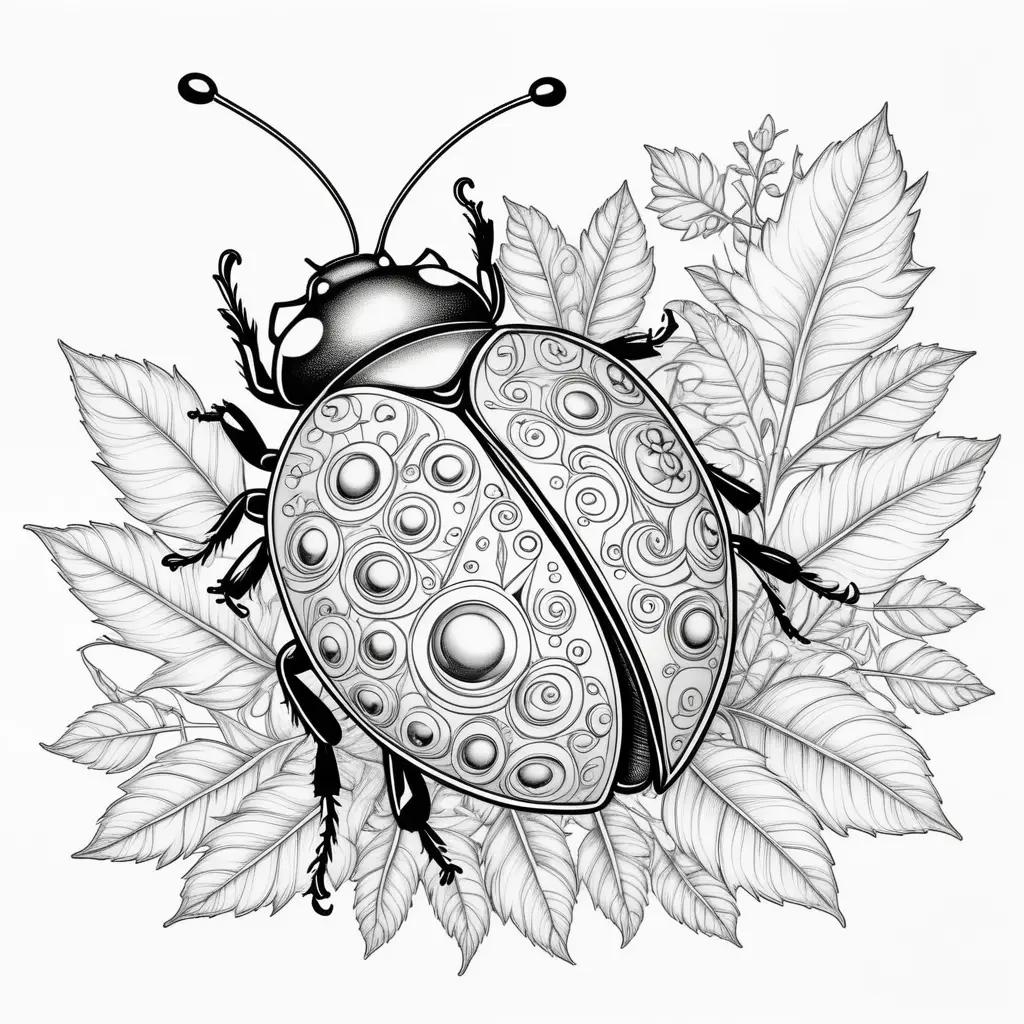 Ladybug Coloring Pages: A Beautiful Black and White Art