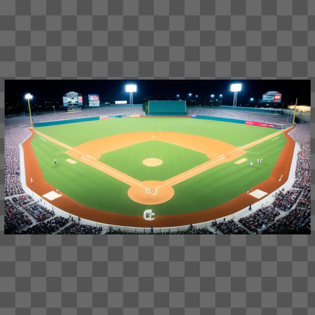 Large baseball field with many fans in the stands