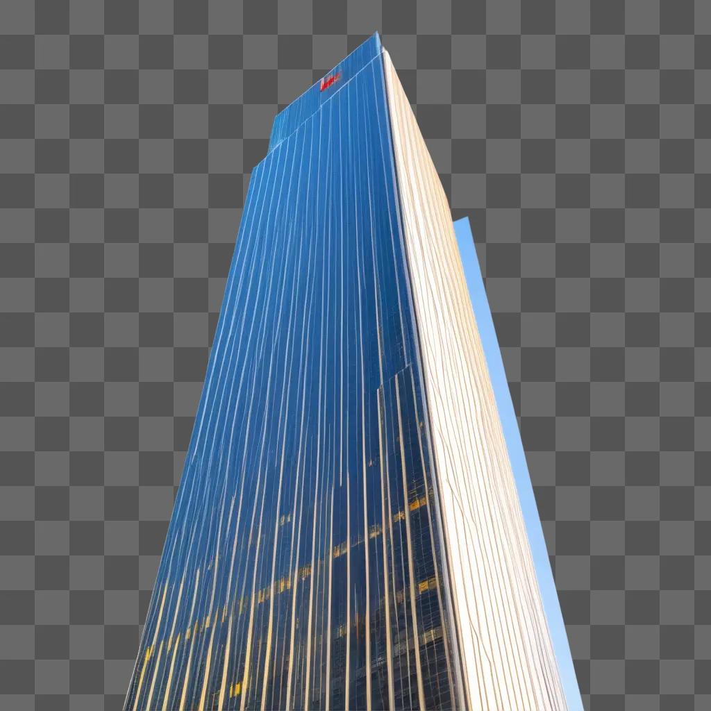 Large skyscraper with red lettering on top