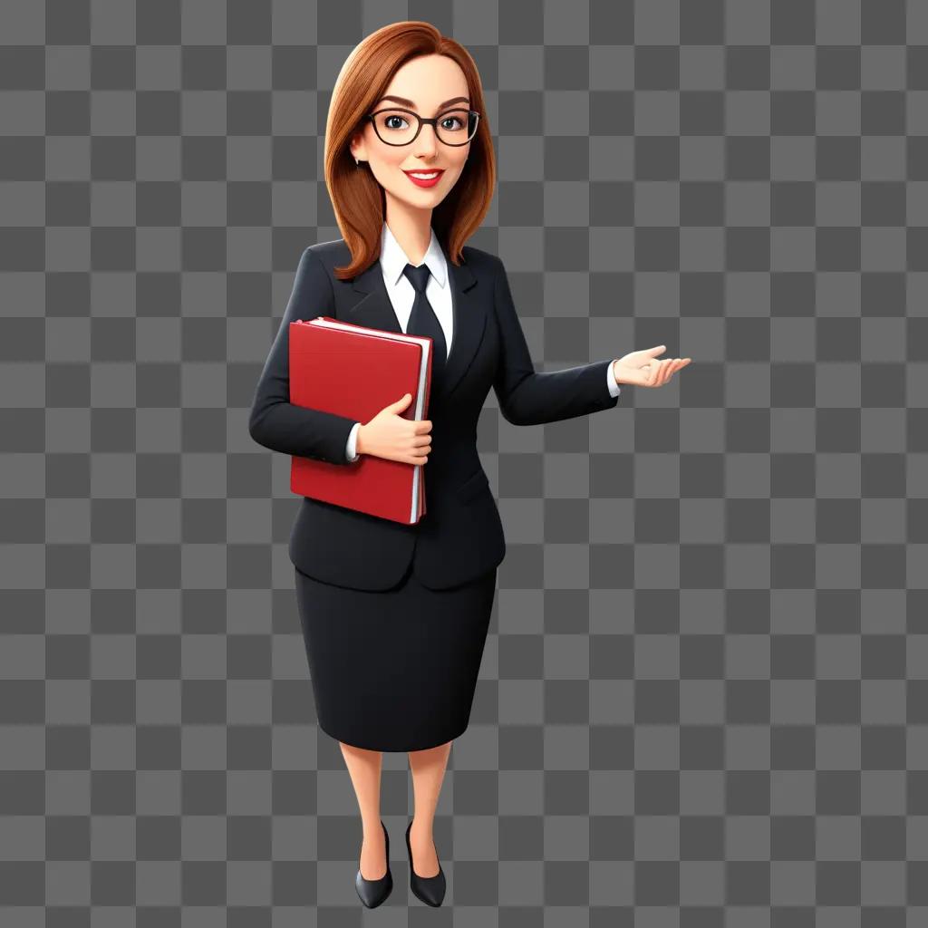 Lawyer Woman in Cartoon Pose