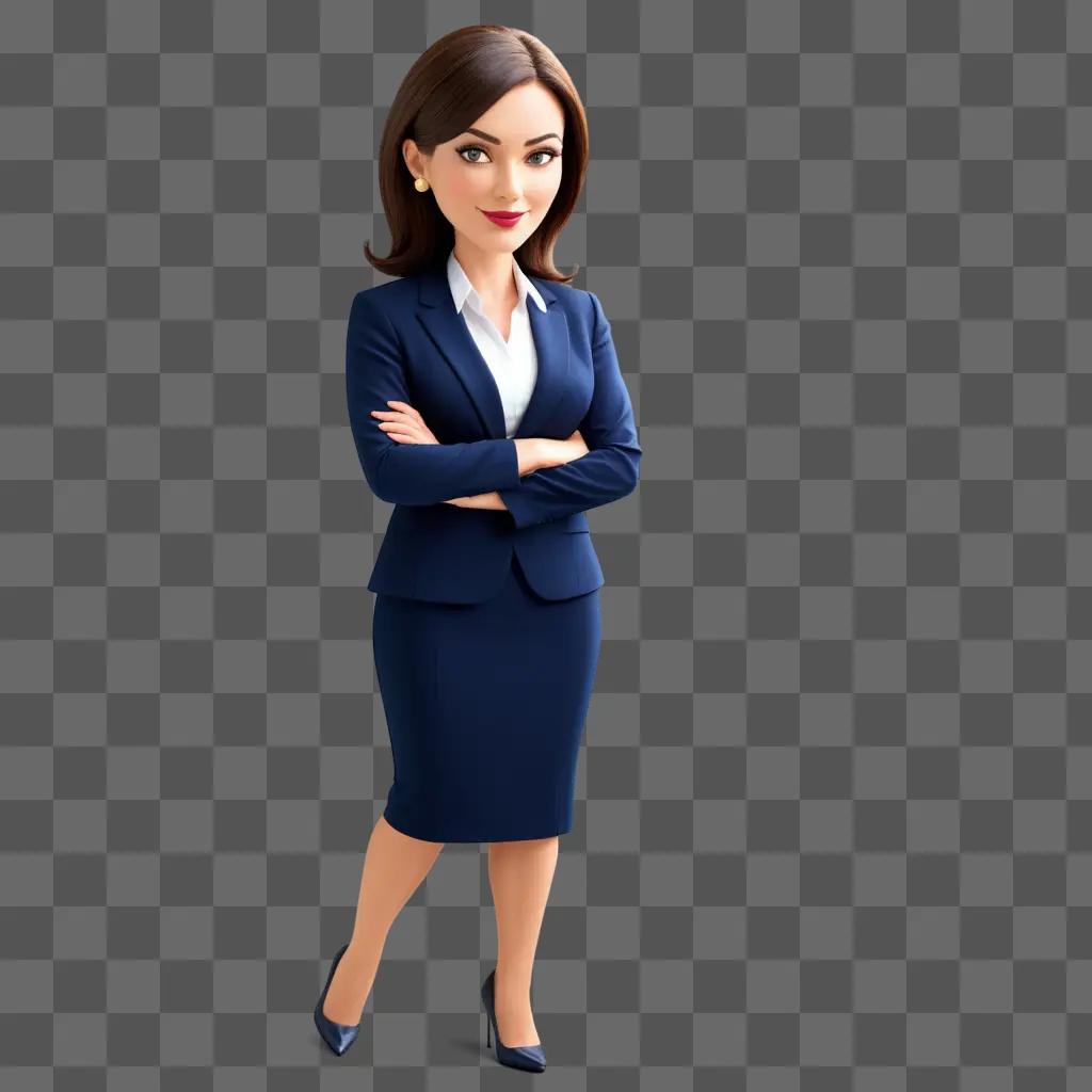 Lawyer woman in cartoon posing for a picture