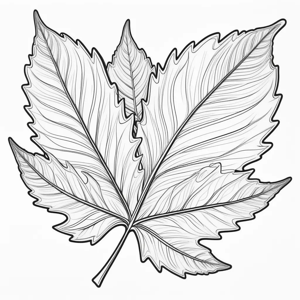 Leaf coloring pages for adults and children