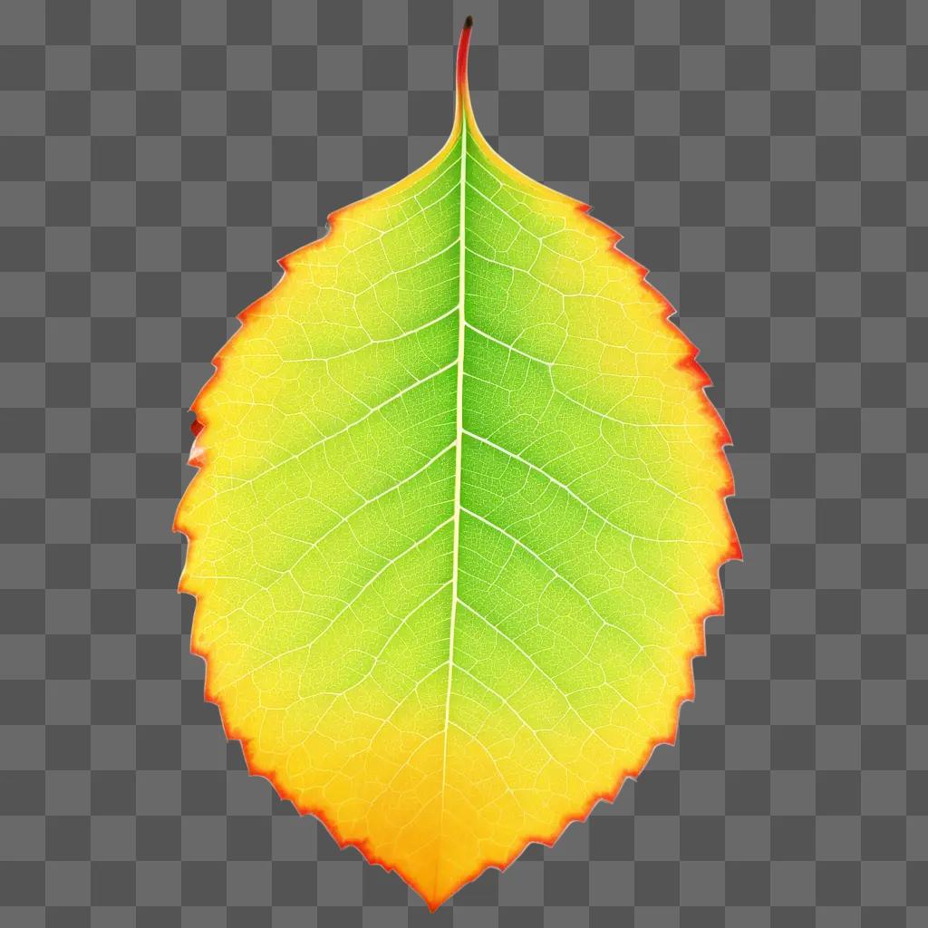 Leaf texture on a yellow background