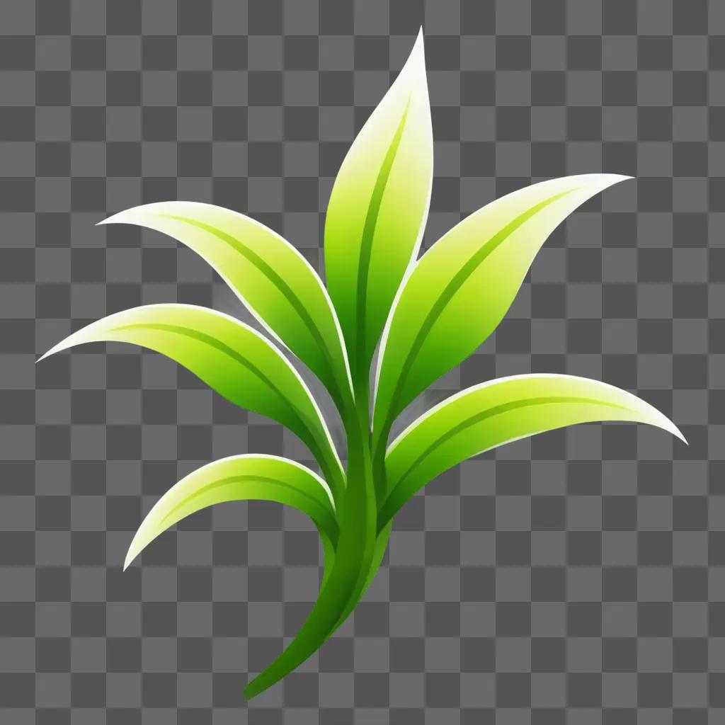 Leafy plant clipart with bright light