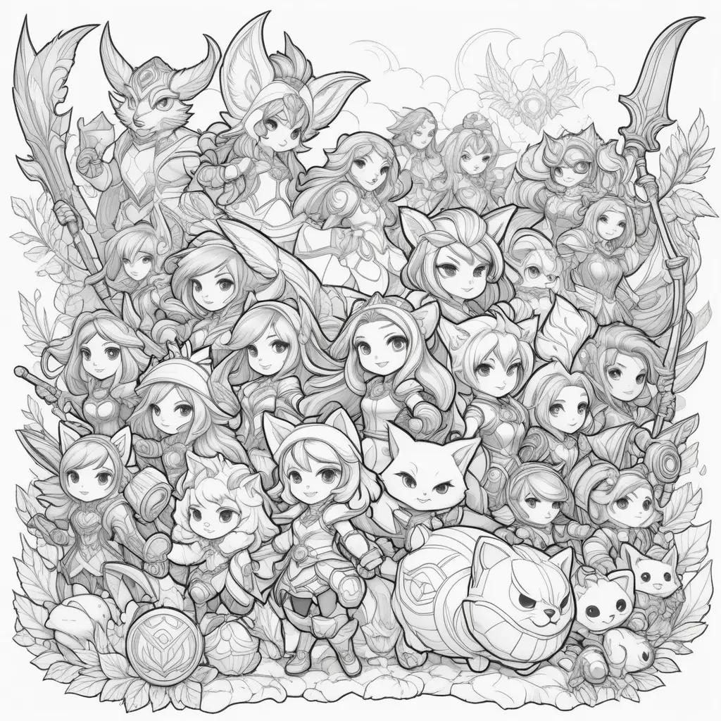 League of Legends Coloring Pages: A colorful collection of characters from the popular video game