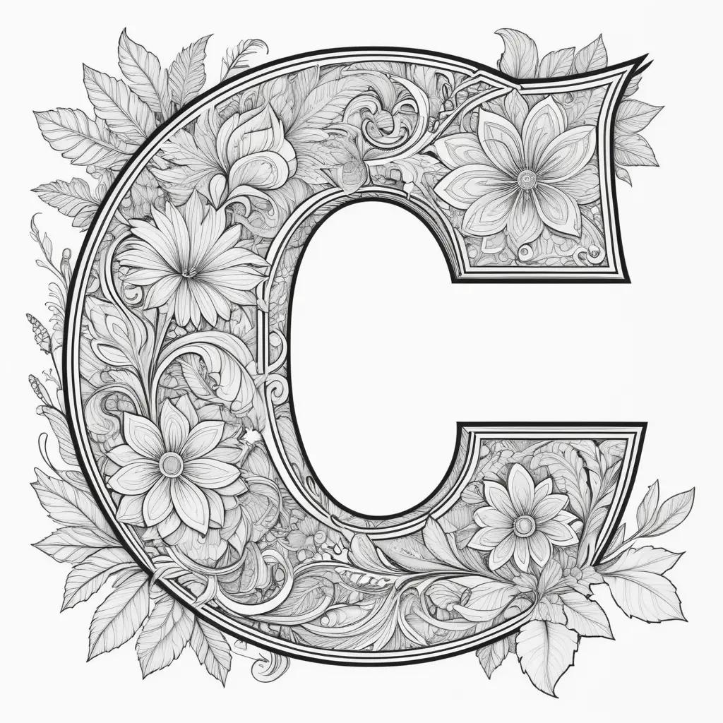 Letter C Coloring Pages: Dazzling Floral Designs