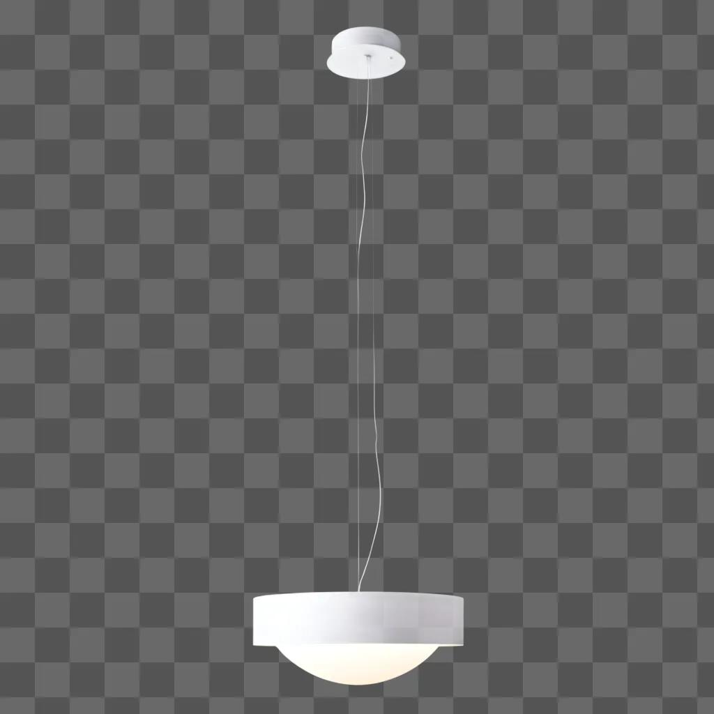 Light fixture hanging from ceiling in white room