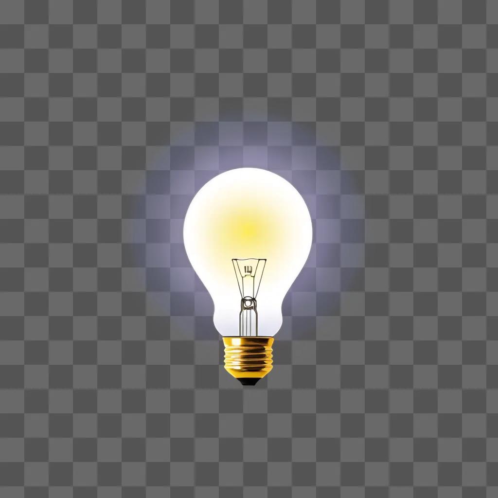 Lightbulb logo with yellow glow and blue backdrop