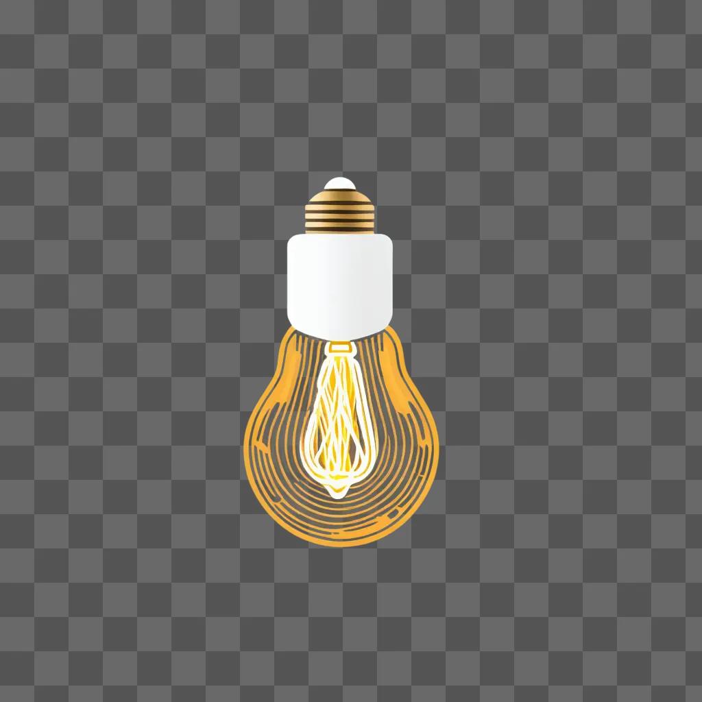 Lightbulb with glowing light against beige background