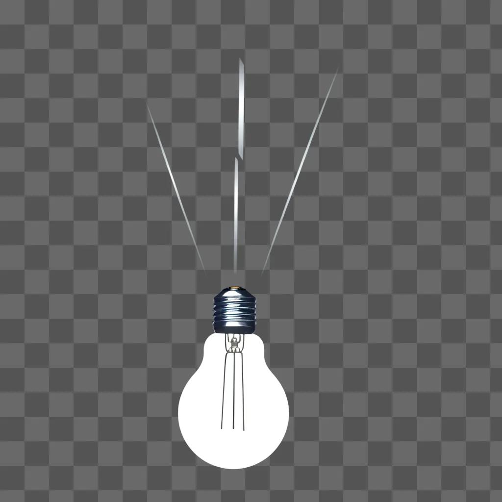 Lightbulb with three spokes and light shining out