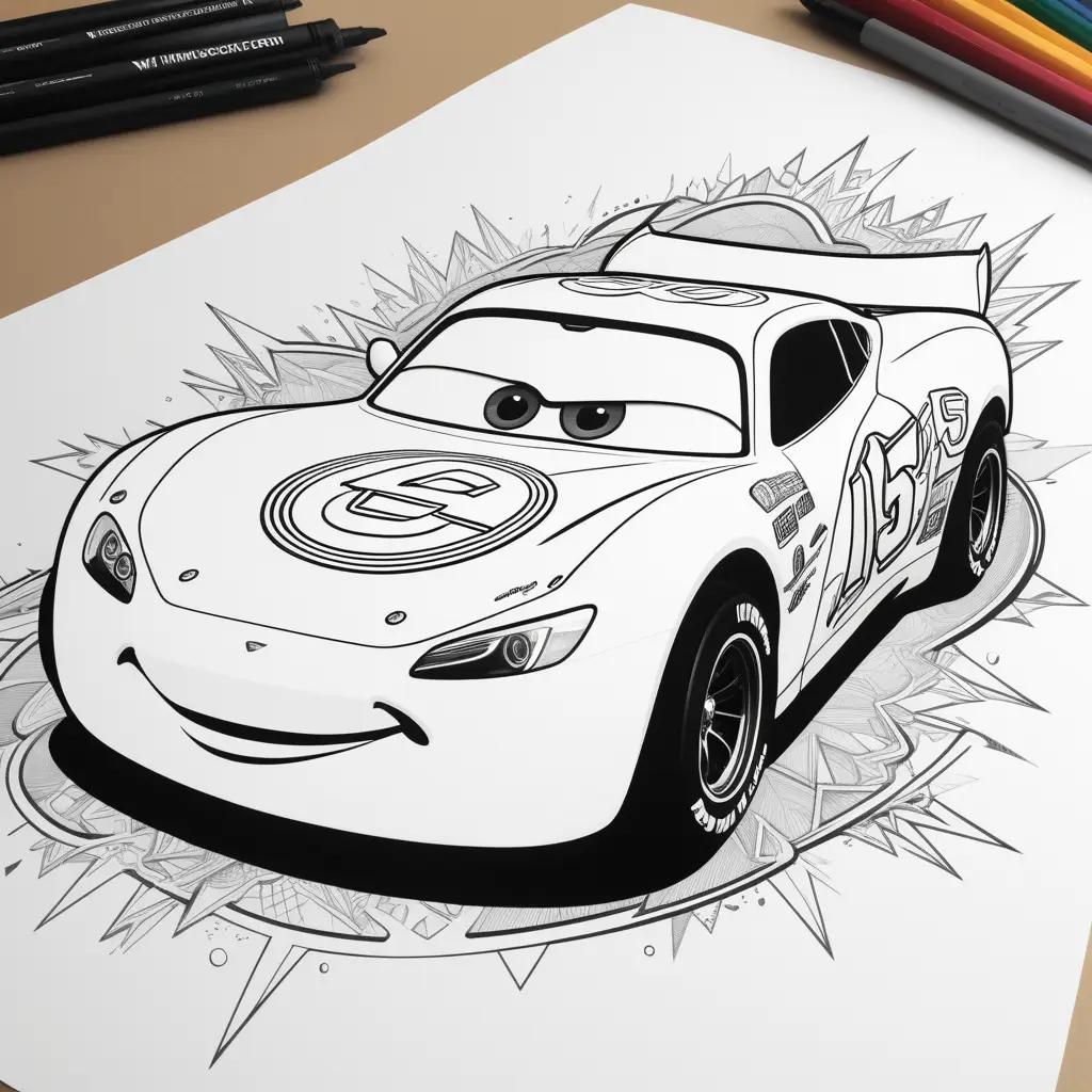 Lightning McQueen Coloring Page: A Cartoon Coloring Book