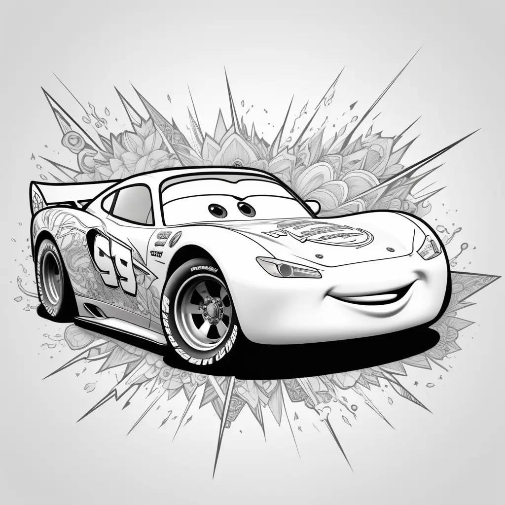 Lightning McQueen Coloring Pages: Cartoon Cars Coloring Page