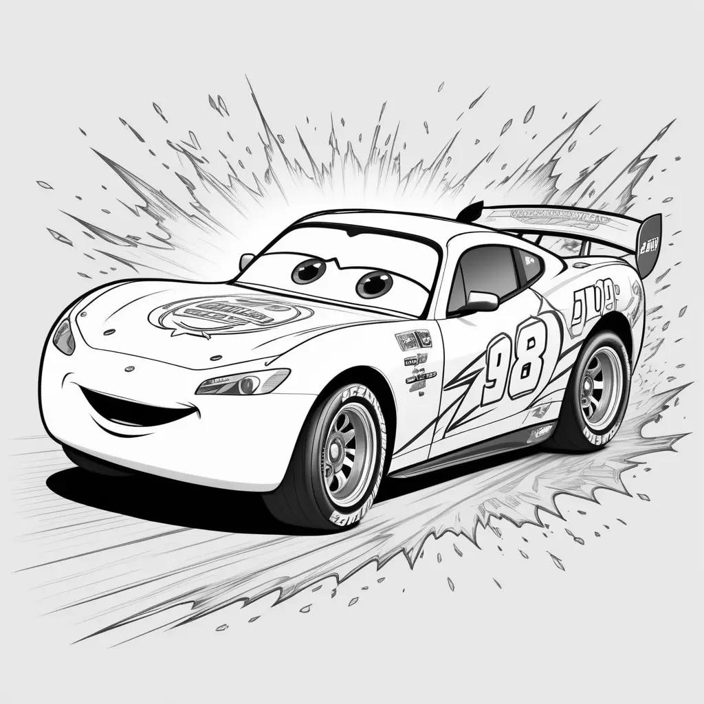 ライトニングマックィーンのぬりえ:漫画の車