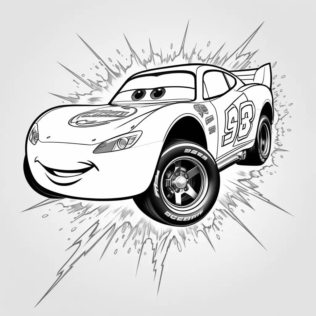 Lightning McQueen Coloring Pages with Smiling Face