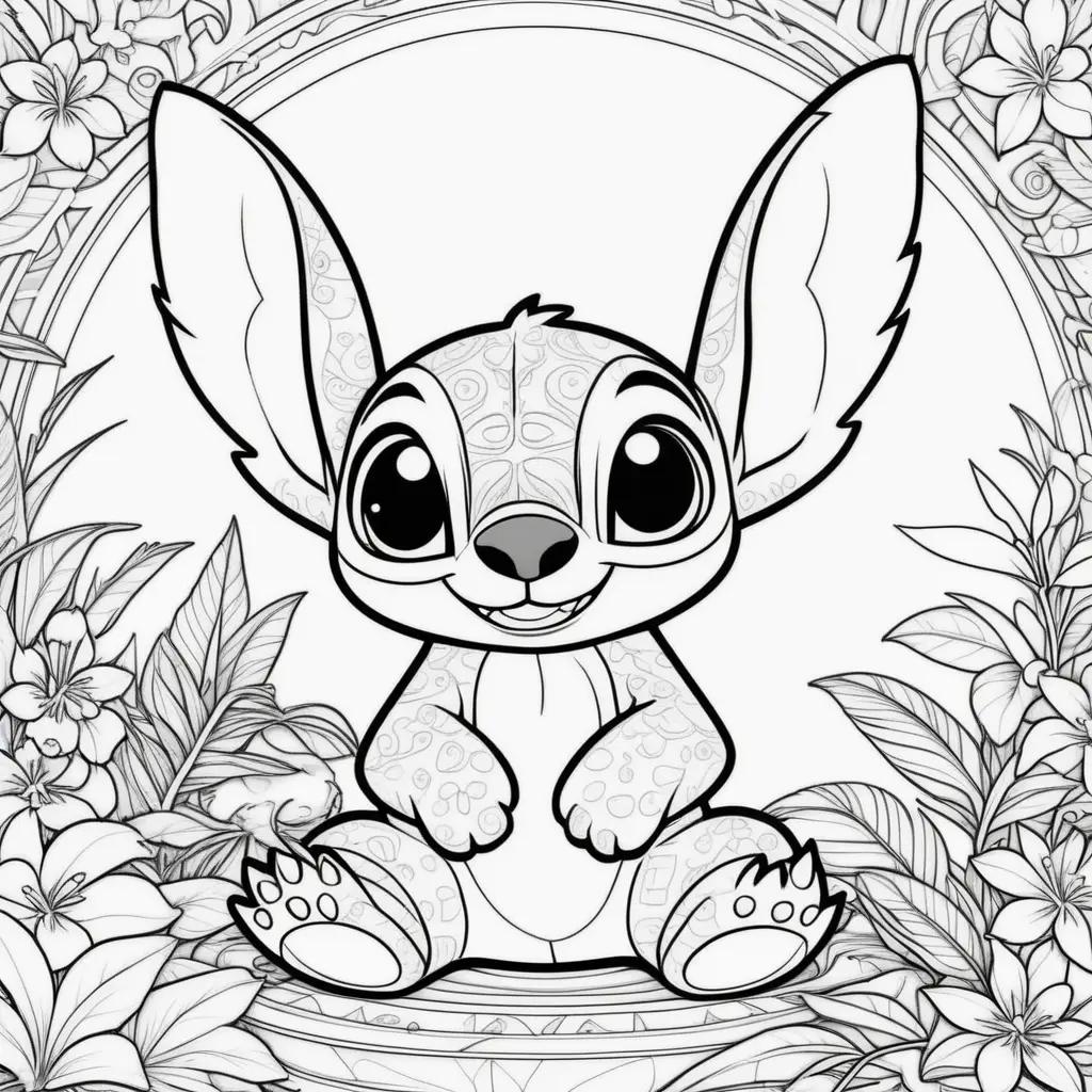 Lilo and Stitch Coloring Page: A cute and cuddly coloring page featuring the beloved characters from the Disney classic